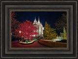 Salt Lake Temple - Christmas Pathway by Lance Bertola