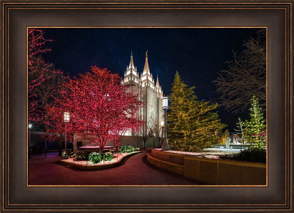 Salt Lake Temple - Christmas Pathway by Lance Bertola