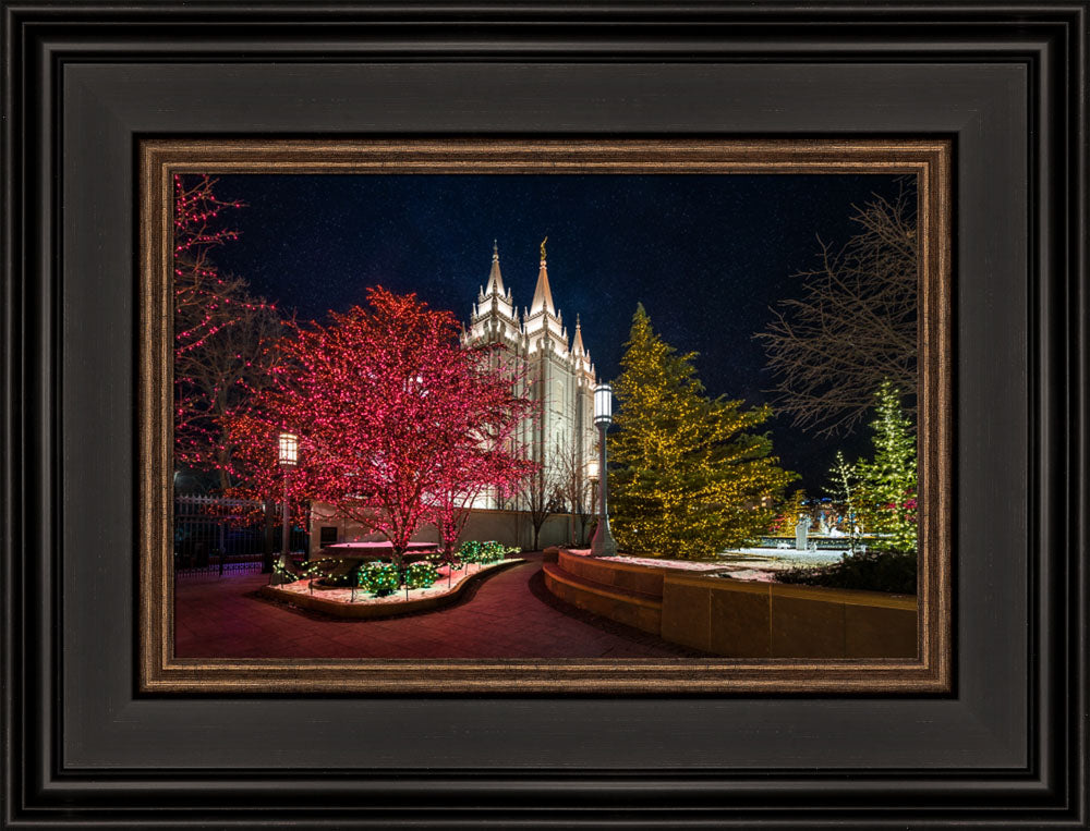 Salt Lake Temple - Christmas Pathway by Lance Bertola