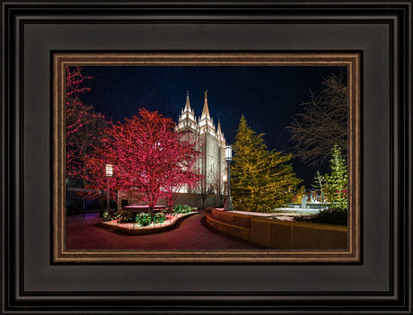 Salt Lake Temple - Christmas Pathway by Lance Bertola