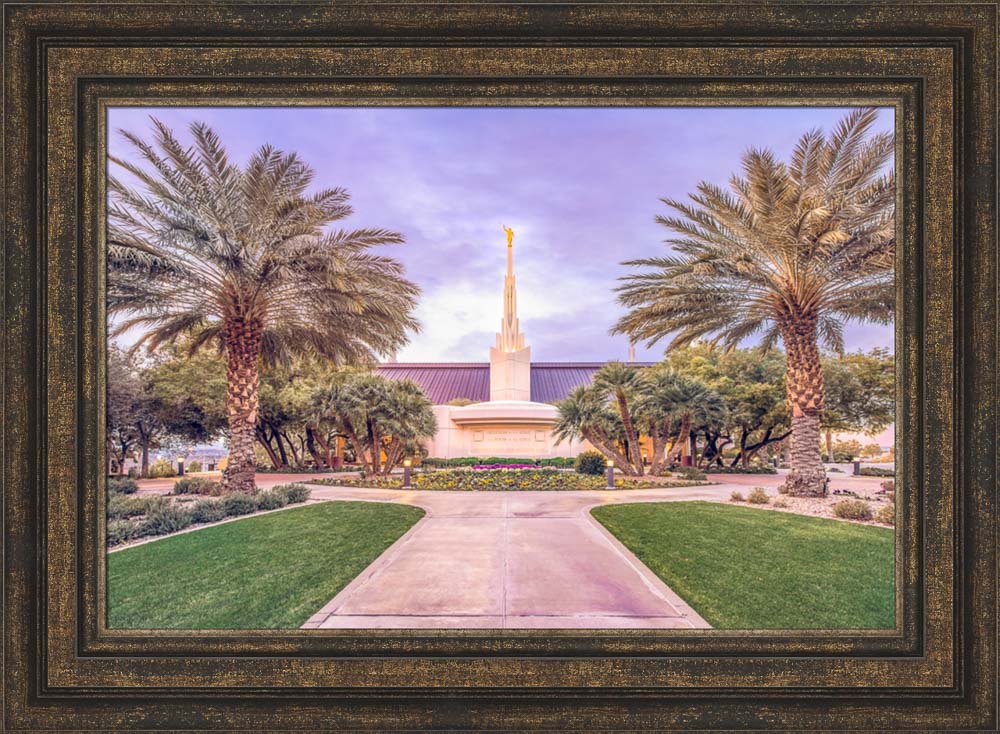 Las Vegas Nevada Temple - Palm Trees by Lance Bertola