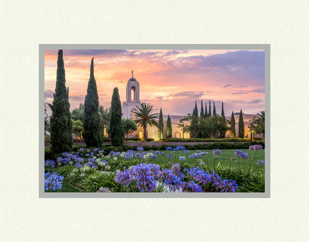 Newport Beach Temple - Flower Pathway by Lance Bertola