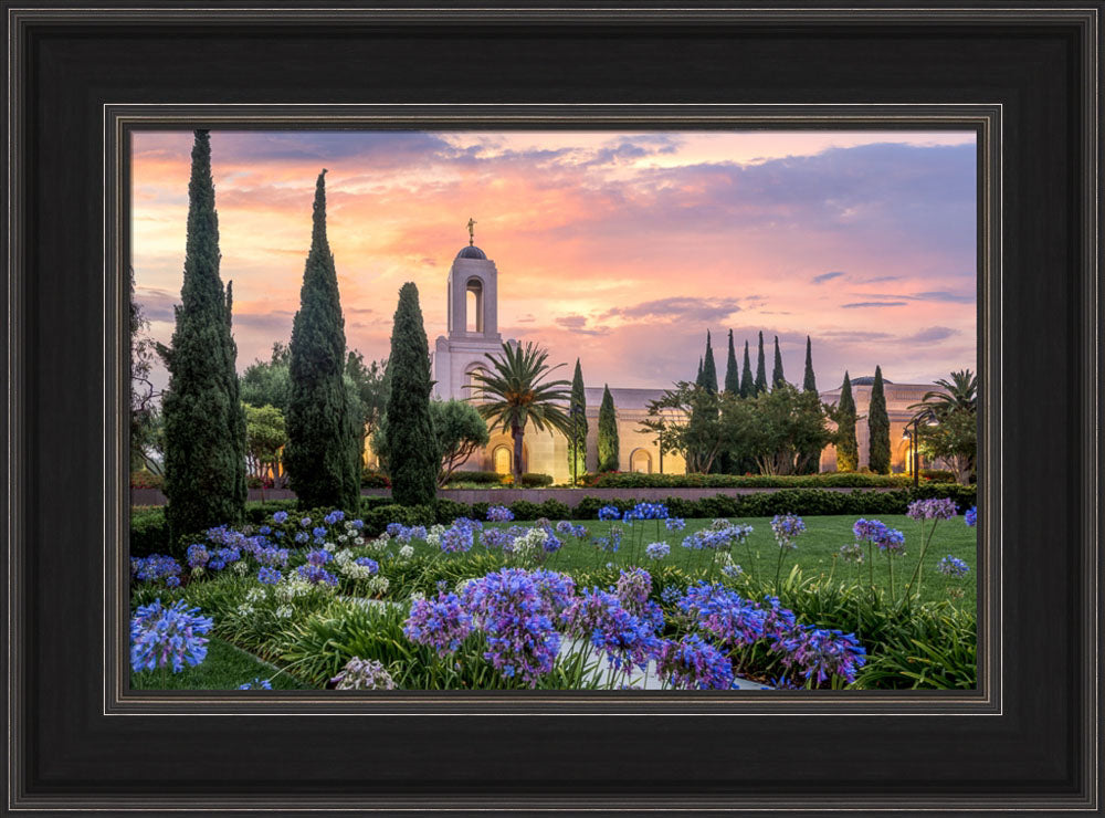 Newport Beach Temple - Flower Pathway by Lance Bertola