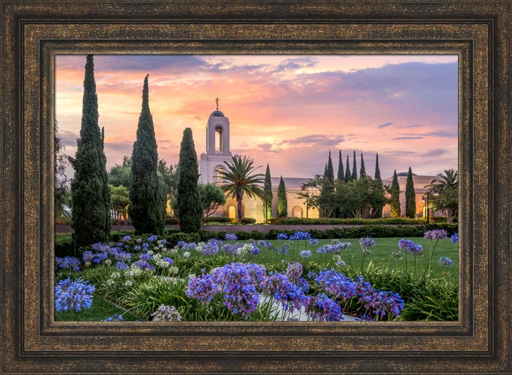 Newport Beach Temple - Flower Pathway by Lance Bertola