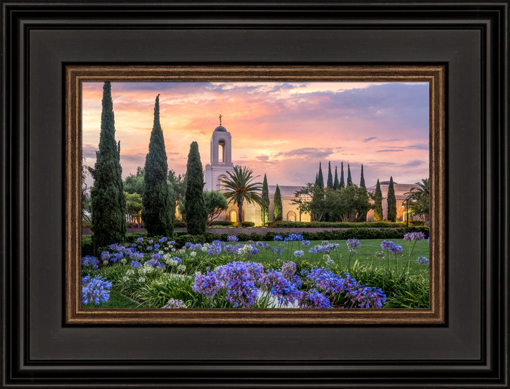 Newport Beach Temple - Flower Pathway by Lance Bertola