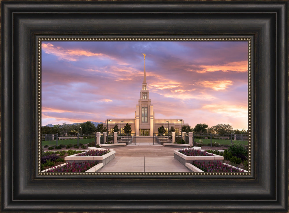 Gila Valley Arizona Temple - Vibrant Sunset by Lance Bertola