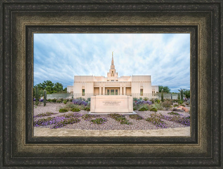 Phoenix Arizona Temple - Purple Flower Pathway by Lance Bertola