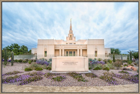 Phoenix Arizona Temple - Purple Flower Pathway by Lance Bertola