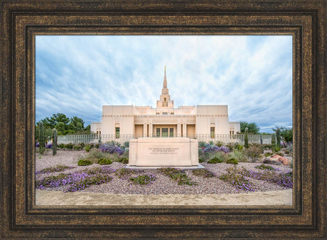 Phoenix Arizona Temple - Purple Flower Pathway by Lance Bertola