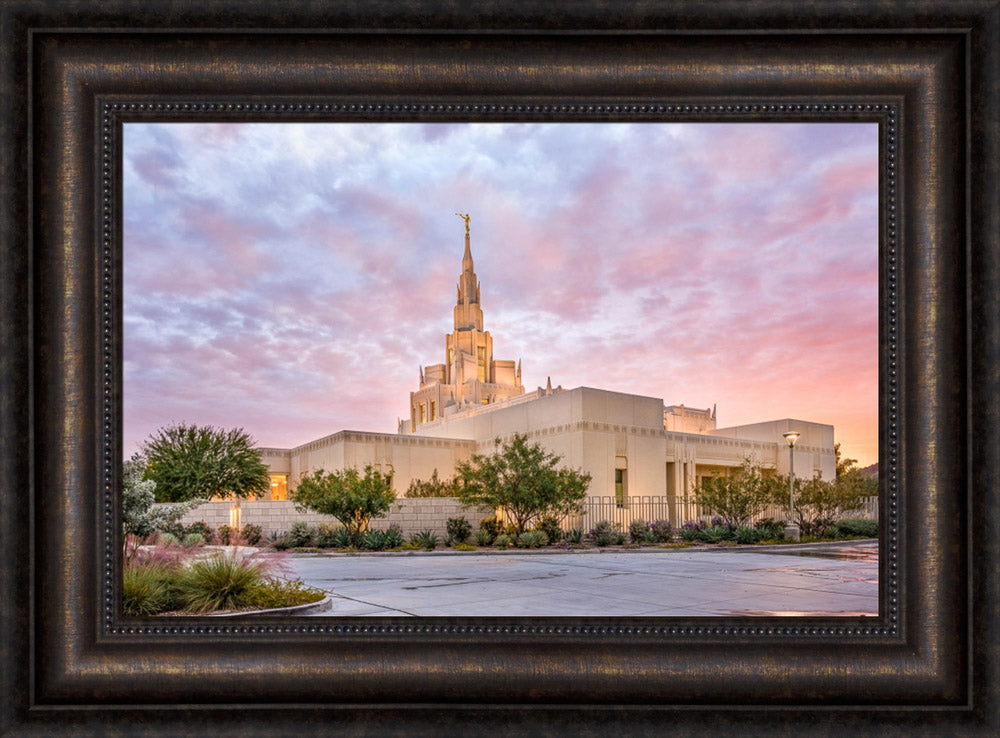 Phoenix Arizona Temple - Sunset Burst by Lance Bertola