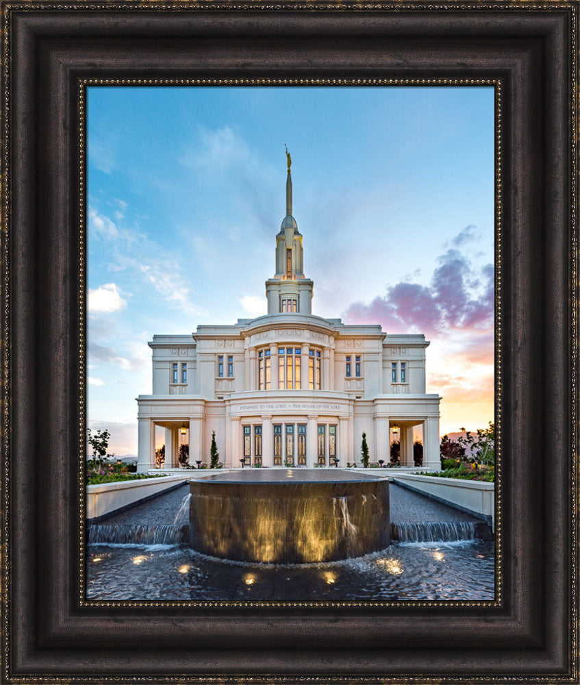 Payson Temple - Fountain by Lance Bertola