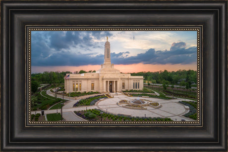 Indianapolis Temple - Sunset Panorama by Lance Bertola