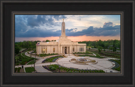 Indianapolis Temple - Sunset Panorama by Lance Bertola