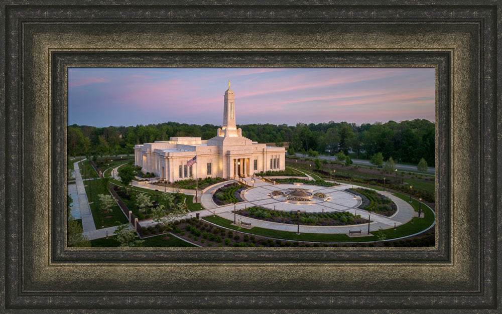 Indianapolis Temple - Sunrise Panorama by Lance Bertola