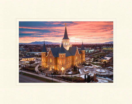 Provo City Center Temple -  Winter Valley Sunset by Lance Bertola