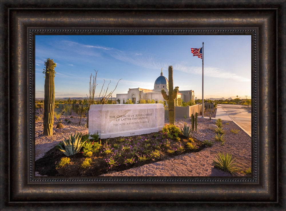 Tucson Arizona Temple - Golden Desert by Lance Bertola