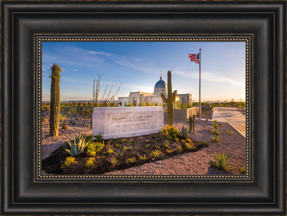 Tucson Arizona Temple - Golden Desert by Lance Bertola