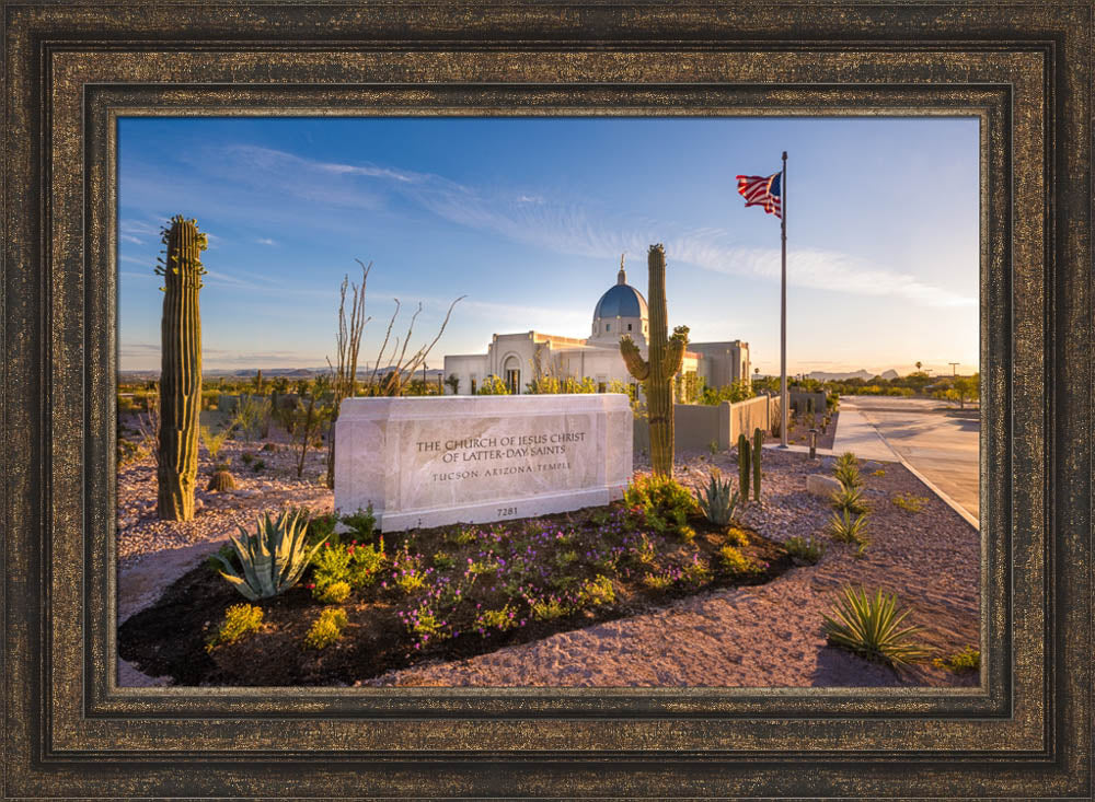 Tucson Arizona Temple - Golden Desert by Lance Bertola