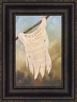 Title of liberty flag from the book of mormon with the Family Proclamation on it. Art 7