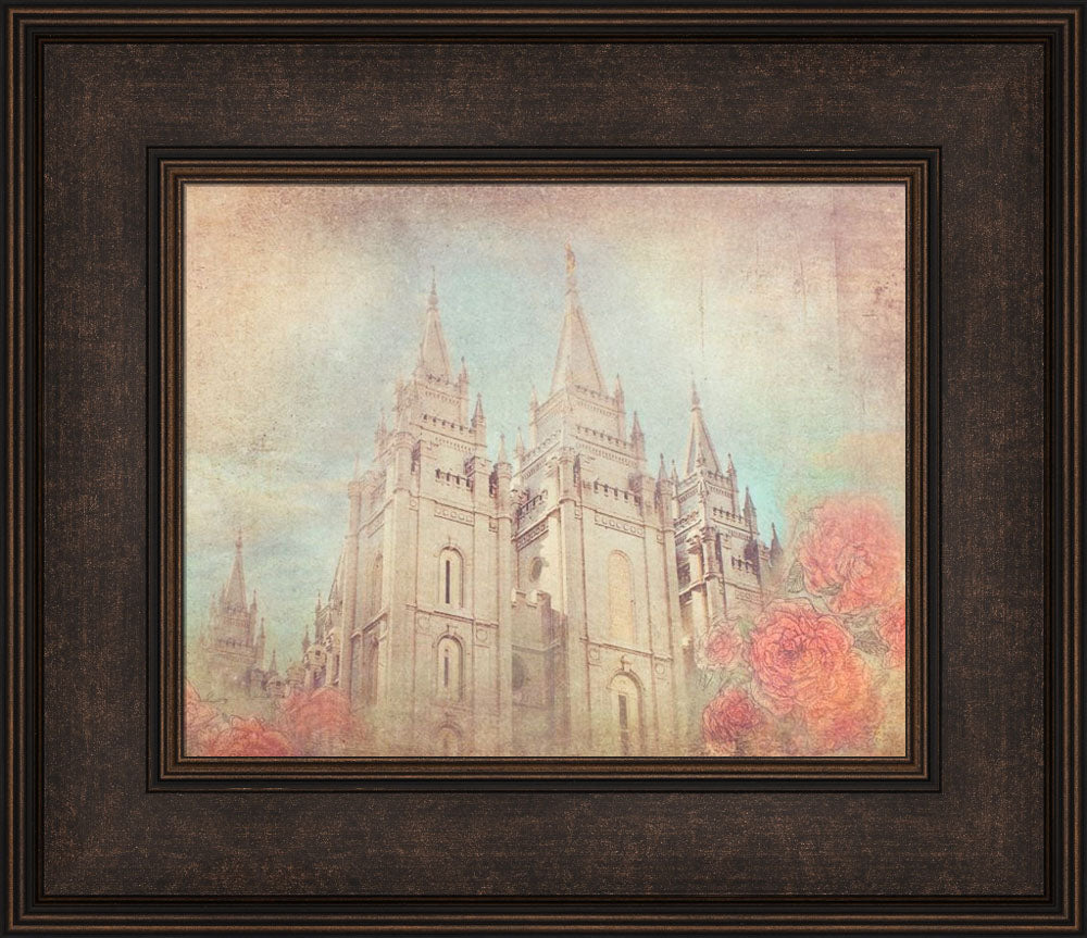 Salt Lake Temple - Coral by Mandy Jane Williams