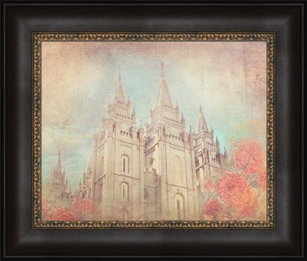 Salt Lake Temple - Coral by Mandy Jane Williams