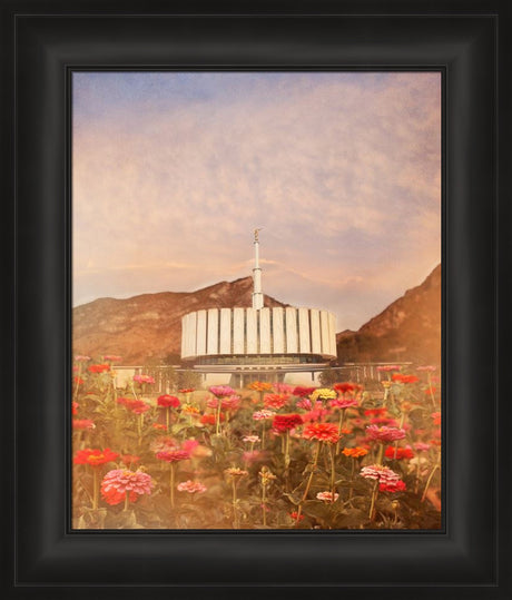 Provo Utah Temple - Flowers by Mandy Jane Williams