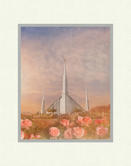 Boise Temple - Roses by Mandy Jane Williams