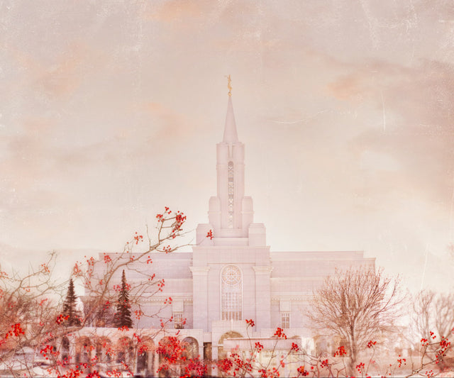 Bountiful Utah Temple in the winter. 