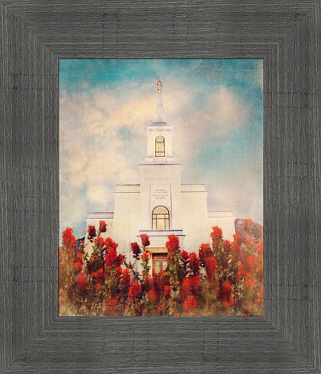 Star Valley Wyoming Temple with Indian Paintbrush by Mandy Jane Williams