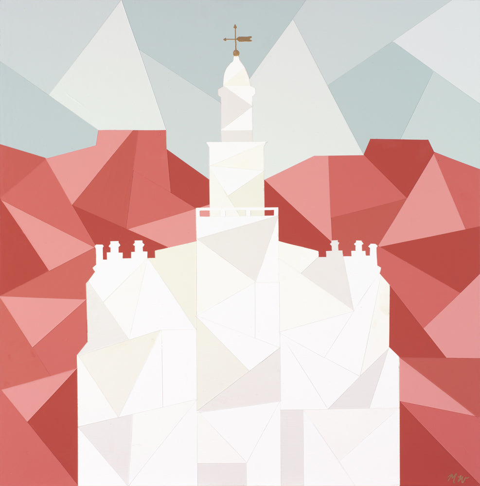 Geometric painting of the St. George Utah temple