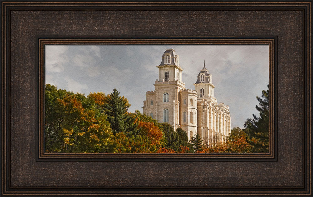 Manti Temple - Fall Trees by Robert A Boyd