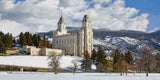 Manti Temple - Snow Panoramic by Robert A Boyd