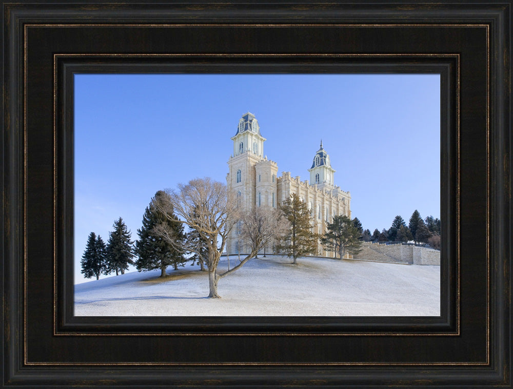 Manti Temple - Snowy Hill by Robert A Boyd