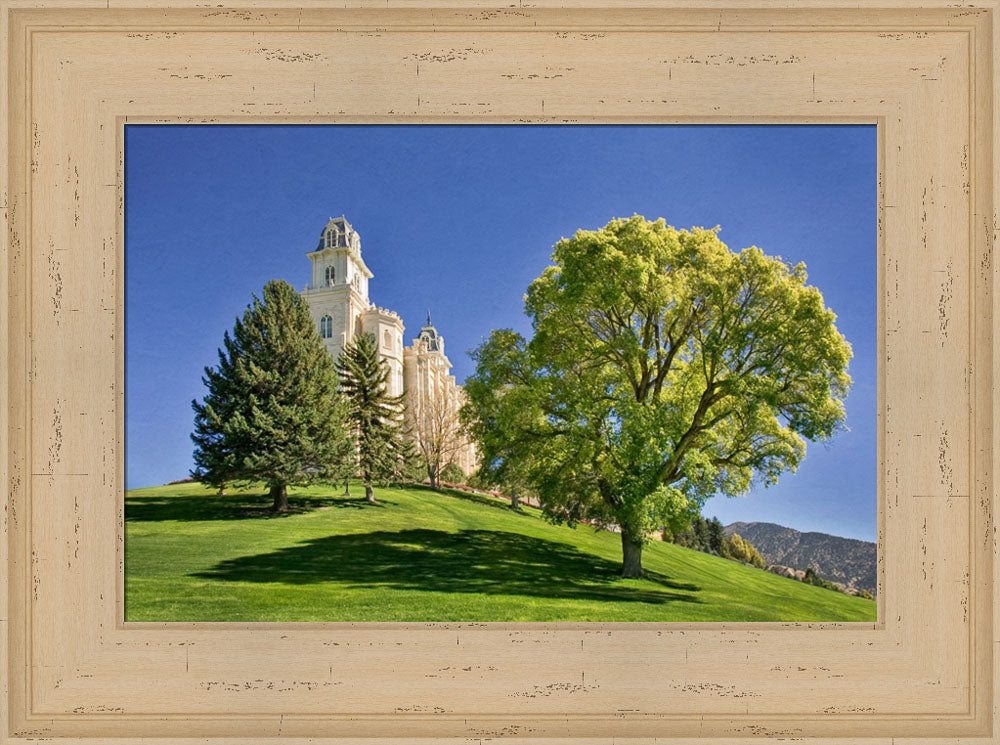 Manti Temple - Summer Tree by Robert A Boyd