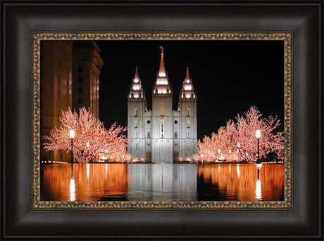 Salt Lake Temple - Christmas Reflections by Robert A Boyd