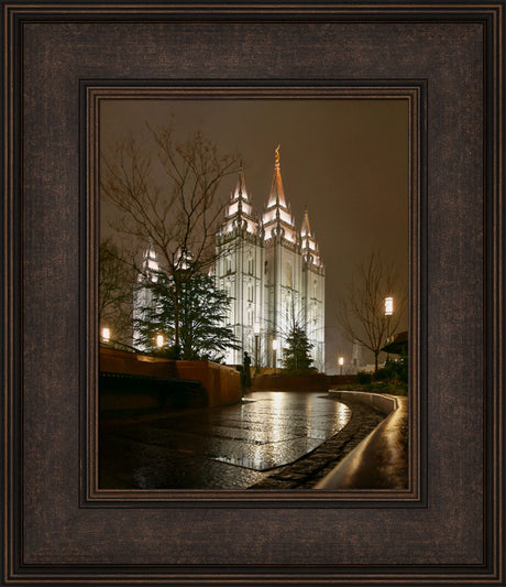 Salt Lake Temple - Rain Path by Robert A Boyd