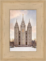 Salt Lake Temple - Textured Snow by Robert A Boyd