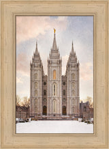 Salt Lake Temple - Textured Snow by Robert A Boyd