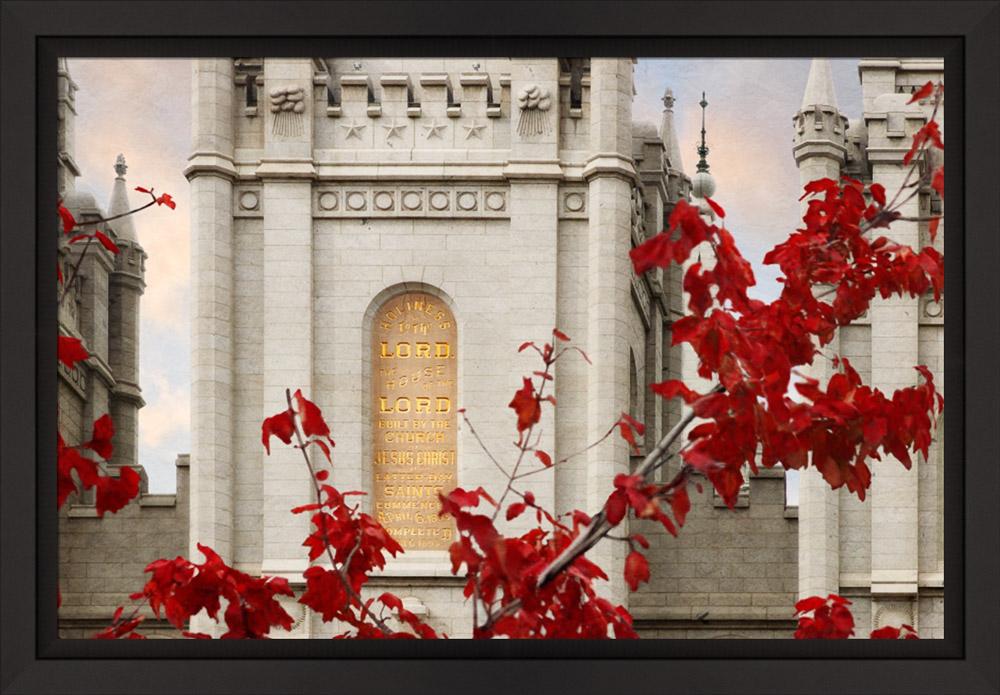 Salt Lake Temple - Sempiternal by Robert A Boyd- 16x24 metal print in black float frame