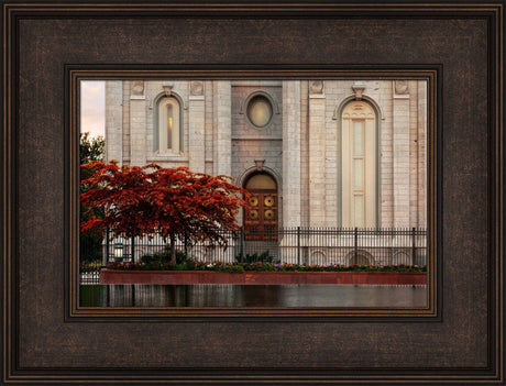 Salt Lake Temple - Fall Tree by Robert A Boyd