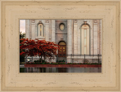 Salt Lake Temple - Fall Tree by Robert A Boyd