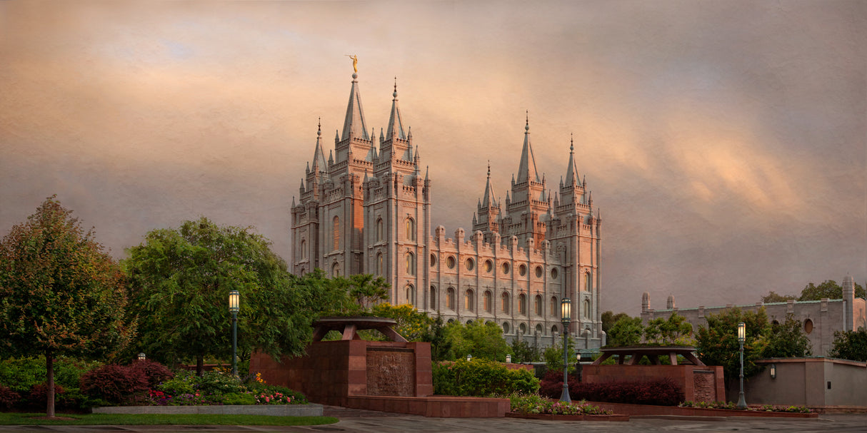 Salt Lake Temple - Refuge 24x48 Final by Robert A Boyd