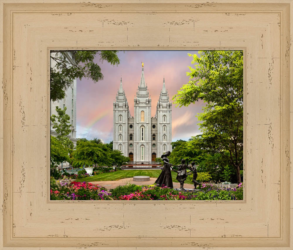 Salt Lake Temple - Spring Statue by Robert A Boyd