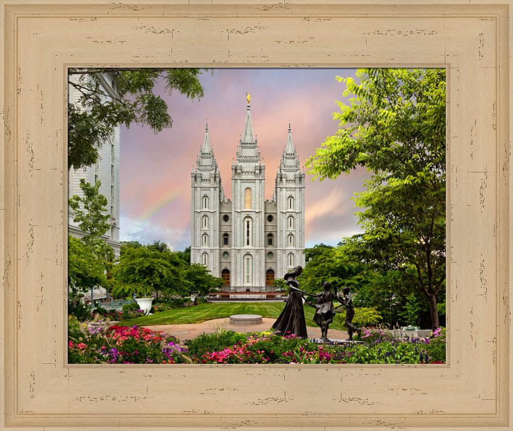 Salt Lake Temple - Spring Statue by Robert A Boyd