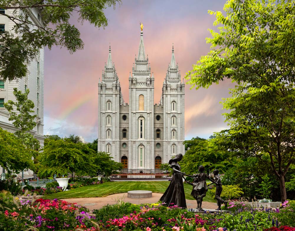 Salt Lake Temple - Spring Statue by Robert A Boyd