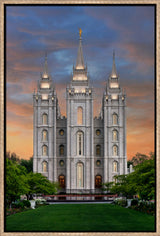 Salt Lake Temple - Orange Twilight by Robert A Boyd