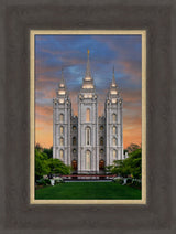 Salt Lake Temple - Orange Twilight by Robert A Boyd