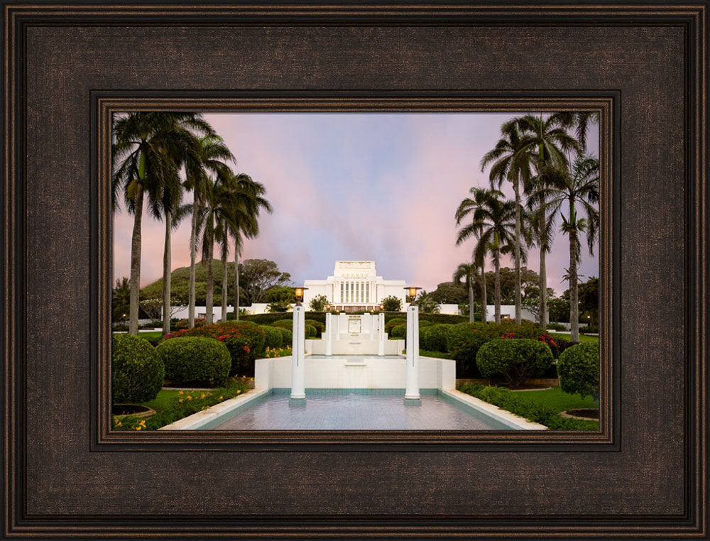 Laie Temple - Fountains by Robert A Boyd