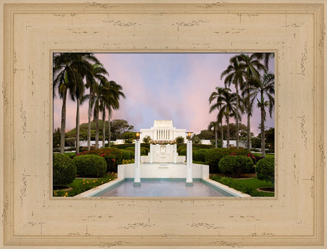 Laie Temple - Fountains by Robert A Boyd