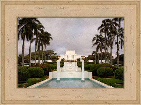 Laie Temple - Textured Sky by Robert A Boyd